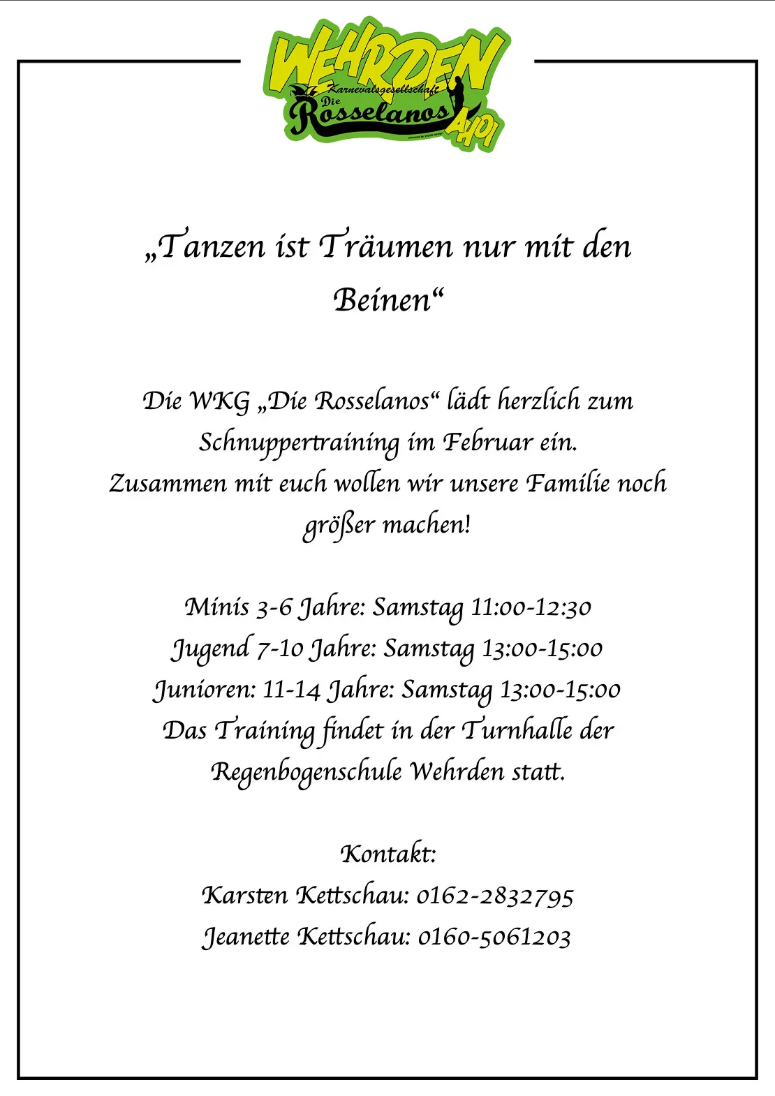 Flyer - Tanzen ist Träumen, nur mit den Beinen