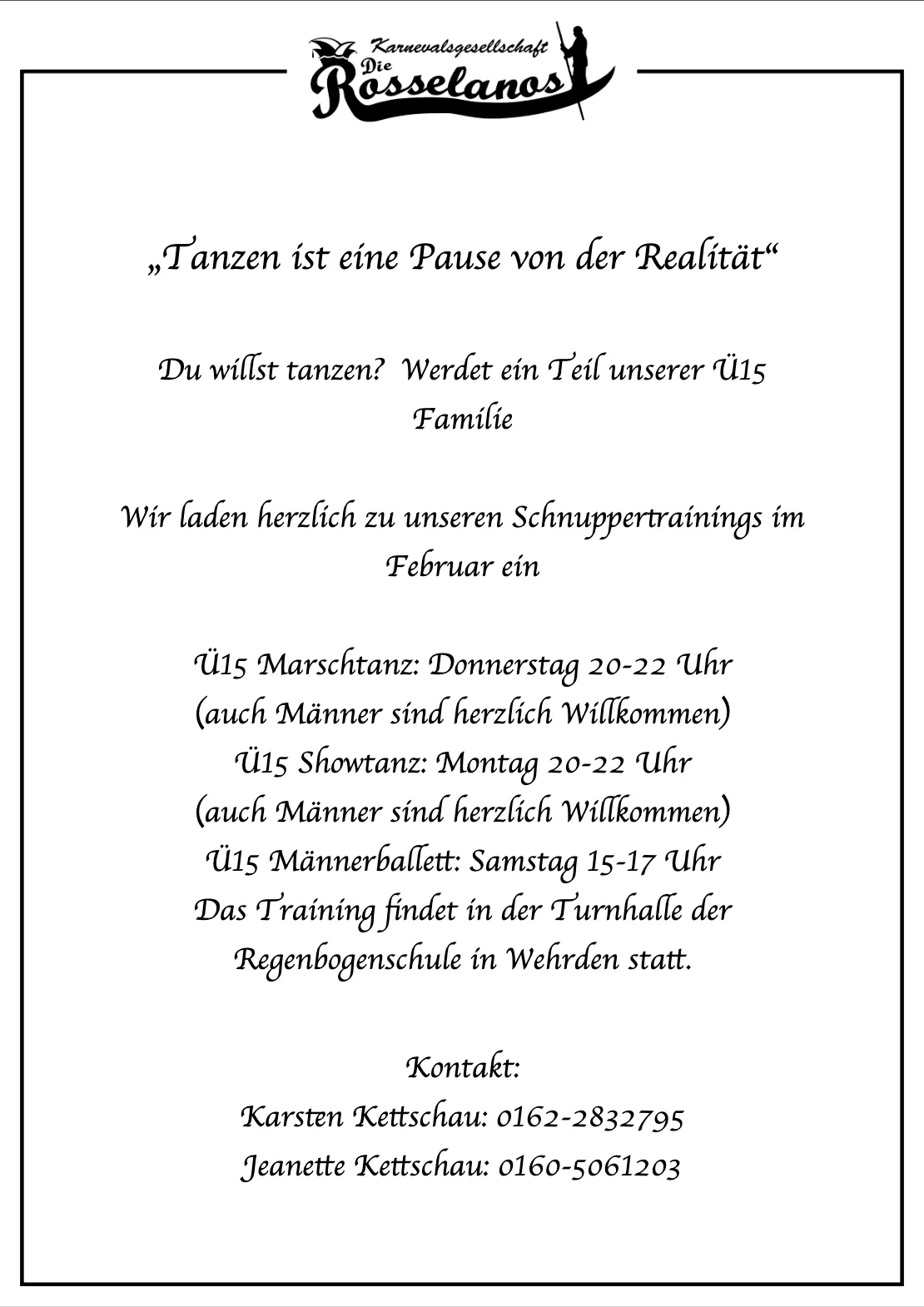 Tanzen ist eine Pause von der Realität